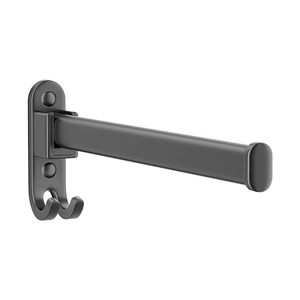 Wall-mounted foldable black matte metal clothes hanger rack for laundry organization