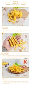 Detailed view of realistic PVC crinkle cut fries model with authentic wavy texture