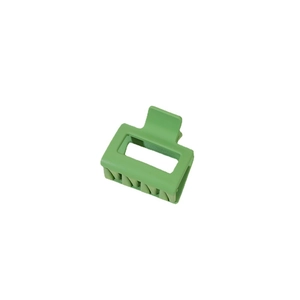 Matte avocado green rectangular hollow hair claw clip with premium metal spring