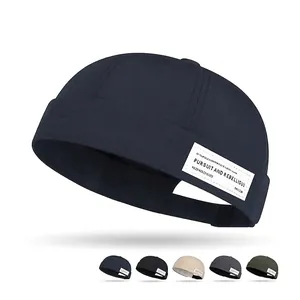 Brimless Docker Hat Quick Dry Polyester Fabric Adjustable Streetwear Hip Hop Miki Cap For Men Women Solid Retro Style