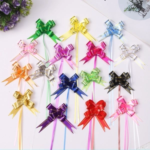 Colorful 18mm gift bows with gold edges for festive packaging and Christmas decoration