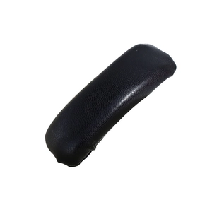 Black pleated PU leather hair clip with textured grain and elegant minimalist design