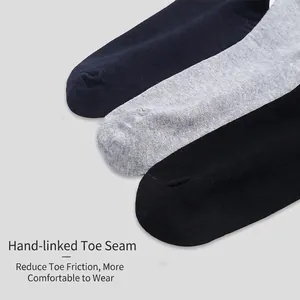 Men's large size cotton business socks set with hand-linked toe for seamless comfort