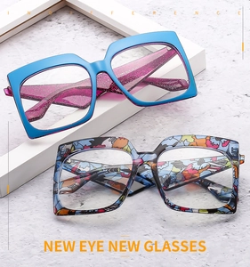 Detail shot of large butterfly frame glasses with 60 19-143 size specs on the temple arm