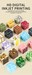 Detail of pixel style magnetic blocks with HD digital printing and grass textures