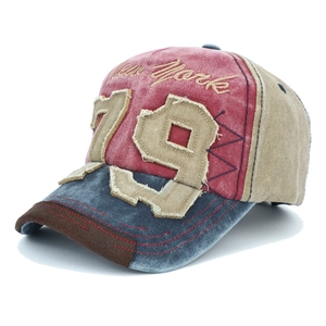 Retro color-block baseball cap featuring New York embroidery and number 79 patch
