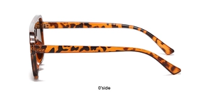 Side view of retro tortoise shell sunglasses with durable plastic frame and double bridge