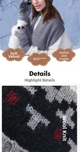 Macro detail of soft knit texture and touchscreen gloves fingertip sensors