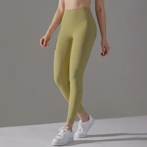 Leggings De Yoga Taille Haute Nylon Spandex Contrôle Du Ventre Lifting Des Fesses Extensible Sport Pour Femmes