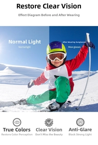 Maschera da sci per bambini con protezione UV e lenti sferiche colorate per la neve