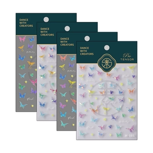 3D laser butterfly nail art stickers M-101 in multiple colors for DIY manicure design