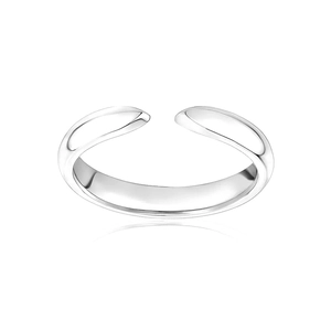 Close-up of three-layer cross open ring in polished S925 sterling silver with reflection