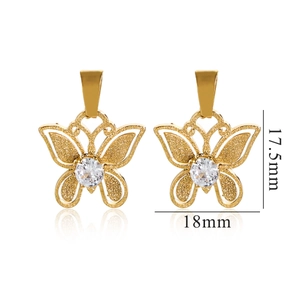 Detail of 18K gold bow earrings with round gemstone, dimensions 17.5mm by 18mm