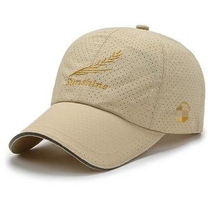 Mesh Baseball Cap Breathable Quick Dry Sun Hat With Wheat Embroidery Outdoor Leisure Sports For Men Adjustable