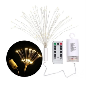 LED hanging firework string lights with battery box and remote control for home decor