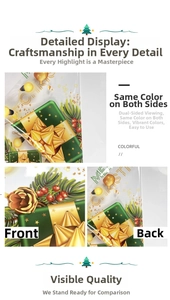 Double-sided Christmas window stickers with festive stars and pine needle patterns