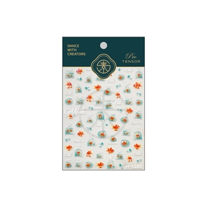Self-adhesive goldfish nail art stickers M-1102 with realistic water bubble designs