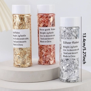 Decorative Gold Foil Flakes Metallic Fragments For Cake Topper Dessert Food Decoration Nail Art DIY Painting Crafts