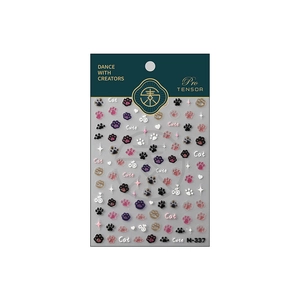 Japanese style 3D cat paw nail art stickers with matte texture and cute kitten motifs