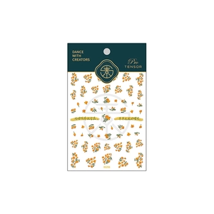 TENSOR ultra-thin adhesive nail stickers with orange floral patterns and KX256 header card