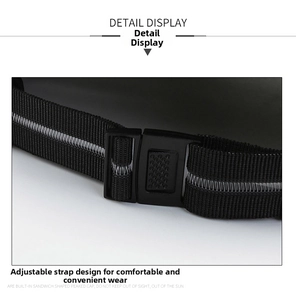 Adjustable buckle detail of men's breathable beret cap with reflective stripe strap
