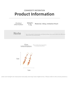Detailed size chart for koi fish tassel earrings with 7cm length and alloy material info