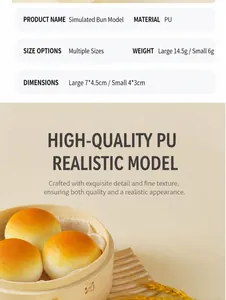 Detailed size comparison of PU slow-rebound artificial bun toys in large and small sizes