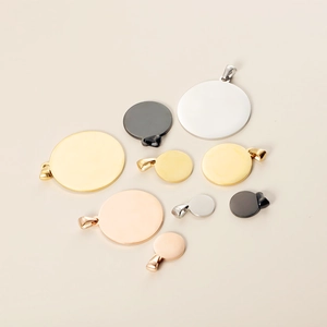 Round Blank Pendant Stainless Steel Mirror Polished Plain Disc Charm For Pet ID Tag Jewelry Making