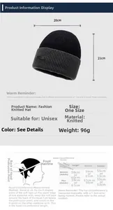 Size guide for winter beanies showing head circumference and measuring instructions