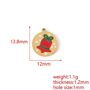 Detailed specs of 18K gold plated Christmas bell pendant with size and weight info