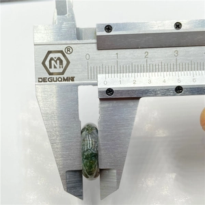 Detailed measurement of 8.5mm thickness for green moss agate stone spacer bead
