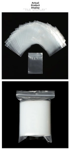 Detail of thickened PE clear self-sealing bags showing multi-layer stacking and strong seal