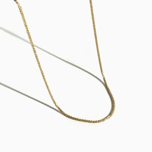 Minimalist gold titanium steel snowflake chain necklace with sparkling frosted texture