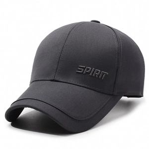 Casquette de baseball classique gris foncé à six panneaux avec broderie SPIRIT