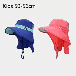 Kids Sun Hat With Neck Flap UV Protection Wide Brim Breathable Mesh Quick Dry Bucket Hat For Boys Girls Outdoor