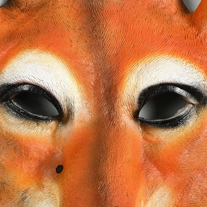 Realistic orange deer mask made of PU foam with detailed skin texture for cosplay events