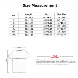 Size chart for men's sleeveless hoodie showing detailed bust and length measurements in cm and inch