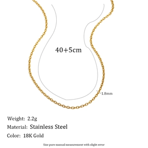 Detailed specs of 1.8mm 18K gold plated stainless steel O-chain necklace for women
