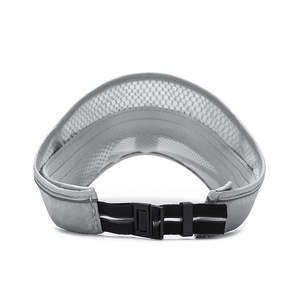 Gray reflective sun visor for running with breathable mesh and adjustable strap back