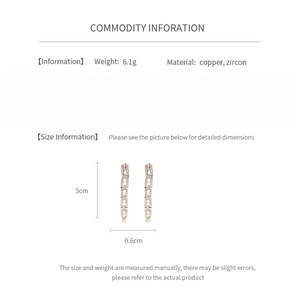 Dimensions détaillées et spécifications des boucles d'oreilles en zircone