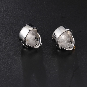 Gothic skull ring with gold smoking pipe accent in polished silver stainless steel