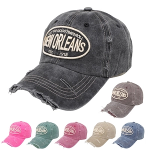 Vintage Washed Cotton Baseball Cap For Women Men Distressed Worn Design Letter Embroidery Sunshade Adjustable Sporty Hat