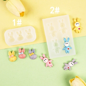 Stampo Silicone Coniglio Cartone Animato DIY Artigianato Resina Cioccolato Gioielli Produzione Pendente Strumento Flessibile