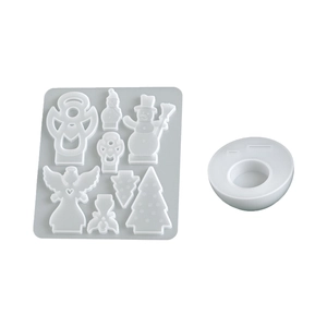 Kit de moules en silicone ange sapin bonhomme de neige pour résine et bougies DIY