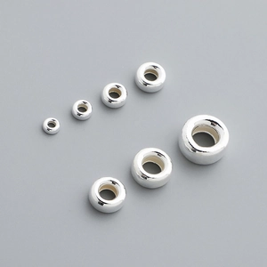 Polished S925 sterling silver bubble beads in multiple sizes for DIY jewelry making