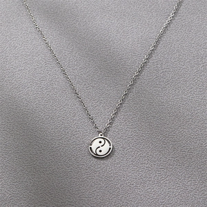 Tai Chi Yin Yang Pendant Necklace Stainless Steel O Chain Religious Vintage Jewelry For Men And Women