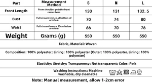 Detailed size chart and material composition for mesh tube top maxi dress in pink