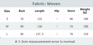 Size chart for V-neck crochet backless dress with chest and length dimensions in centimeters