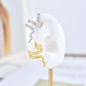 18k gold plated snake ear cuff with textured scales for a minimalist aesthetic