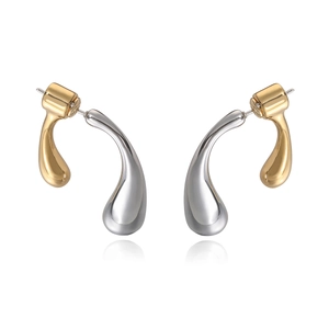 Minimalistische Tropfenohrringe in Gold und Silber mit glatter Metalloberfläche für Damen